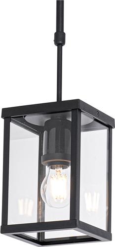 QAZQA charlois - Industriele Hanglamp voor buiten - 1 lichts - L 14 cm - Zwart - Industrieel - Buitenverlichting