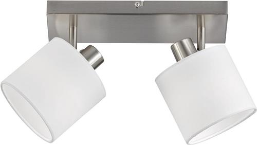 LED Plafondspot - Plafondverlichting - Trion Torry - E14 Fitting - 2-lichts - Rechthoek - Mat Nikkel - Aluminium
