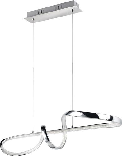 LED Hanglamp - Hangverlichting - Trion Pudia - 37W - Natuurlijk Wit 4000K - Dimbaar - Rond - Glans Chroom - Metaal