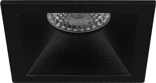 Spot Armatuur GU10 - Proma Pollon Pro - GU10 Inbouwspot - Vierkant - Zwart - Aluminium - Verdiept - 82mm