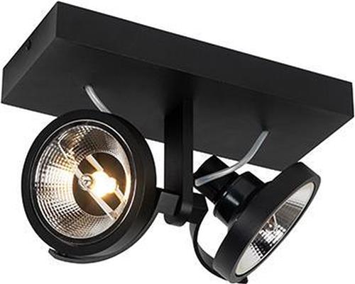 QAZQA Moderne spot zwart 2-lichts - Master 111