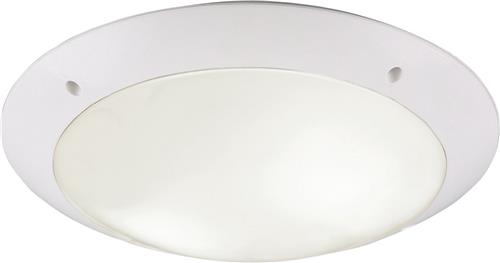 LED Plafondlamp - Badkamerlamp - Trion Camiro - Opbouw Rond - Waterdicht IP54 - E27 Fitting - 2-lichts - Mat Wit - Kunststof