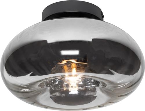 QAZQA ayesha - Art Deco Plafondlamp - 1 lichts - Ø 27 cm - Zwart - Woonkamer | Slaapkamer | Keuken