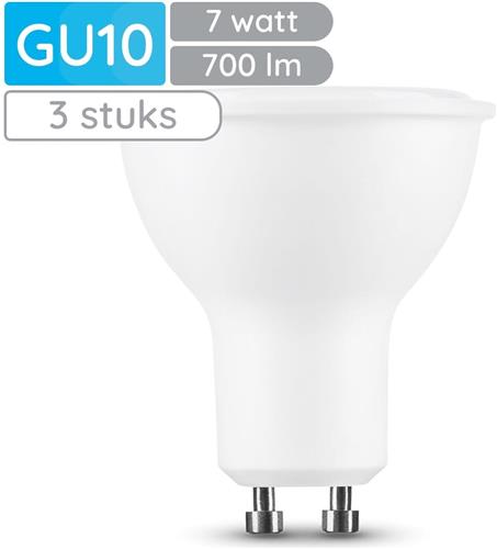 Modee GU10 LED Lamp 7W - 700lm - 2700K - Warm Wit - LED Spot - Vervangt 54W Halogeen Gloeilamp - 3 stuks