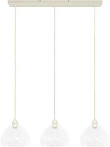 Light&living Hanglamp 3L 94x26x19 cm BISHO glas helder+crème