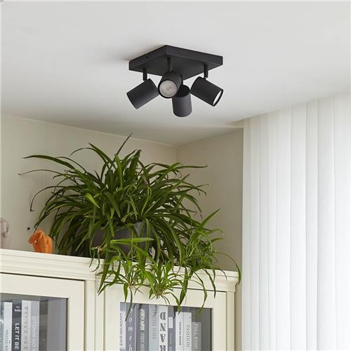 Lindby - buitenspot - 4lichts - ijzer, metaal - H: 13 cm - GU10 - zandzwart