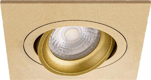 Spot Armatuur GU10 - Pragmi Borny Pro - GU10 Inbouwspot - Vierkant - Goud - Aluminium - Kantelbaar - 92mm