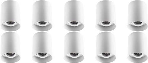 Opbouwspot 10 Pack - Proma Luxina Pro - GU10 Fitting - Opbouw Rond - Mat Wit - Aluminium - Verdiept - Kantelbaar - Ø90mm