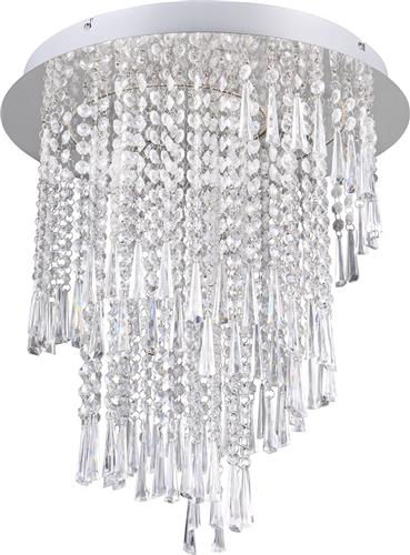 LED Plafondlamp - Plafondverlichting - Trion Mop - 30W - Dimbaar - Aanpasbare Kleur - Afstandsbediening - Rond - Chroom - Metaal