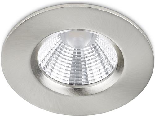 LED Spot - Inbouwspot - Trion Zagrona - 5W - Waterdicht IP65 - Dimbaar - Warm Wit 3000K - Mat Nikkel - Aluminium - Rond