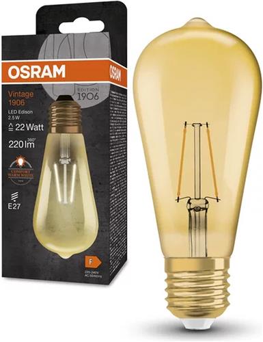 OSRAM Vintage 1906® Klassieke Edison LED lamp, 2,5W, 220lm