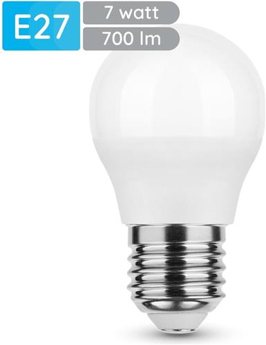 Modee E27 LED Lamp 7W - 700lm - 4000K - Neutraal Wit - LED Globe Mini P45 - Vervangt 54W Halogeen Gloeilamp