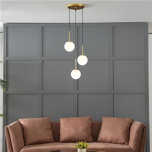 3-lichts hanglamp Addy zwart met melkwit glas