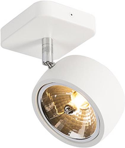 QAZQA go nine - Industriele Plafondspot | Spotje | Opbouwspot - 1 lichts - Ø 120 mm - Wit - Industrieel - Woonkamer | Slaapkamer | Keuken