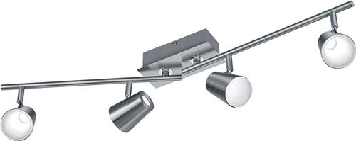 LED Plafondspot - Trion Narca - 24W - Warm Wit 3000K - 4-lichts - Rechthoek - Mat Nikkel - Aluminium