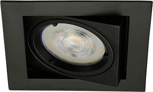 LED inbouwspot Pelle -Vierkant Zwart -Extra Warm Wit -Dimbaar -4W -Philips LED