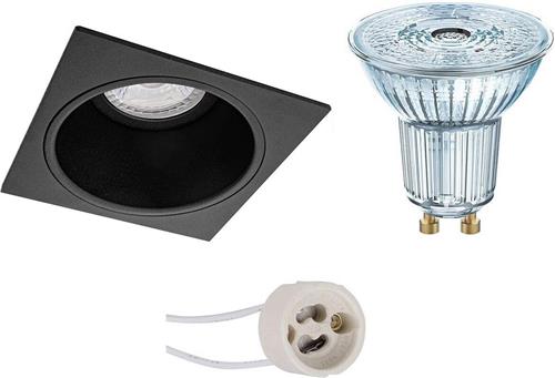 LED Spot Set - OSRAM Parathom PAR16 940 36D - Pragmi Minko Pro - GU10 Fitting - Dimbaar - Inbouw Vierkant - Mat Zwart - 5.5W - Natuurlijk Wit 4000K - Verdiept - 90mm
