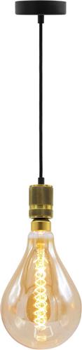 Industriële gouden snoerpendel - inclusief XXL LED lamp - unieke DNA spiraal
