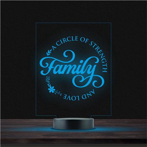 Led Lamp Met Gravering - RGB 7 Kleuren - A Circle Of Strength And Love