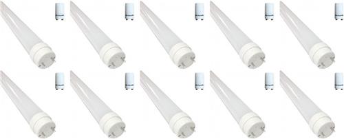 LED TL Buis T8 met Starter 10 Pack - 60cm 8W - Helder/Koud Wit 6400K