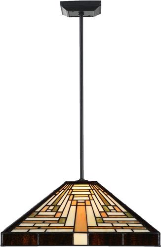 Art Deco Trade - Tiffany Hanglamp Rising Sun pendant square
