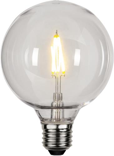 Prikkabel - G95 bol - E27 - 0.6W - Extra Warm Wit - 2700K - Filament - Helder