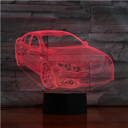 3D Led Lamp Met Gravering - RGB 7 Kleuren - Auto