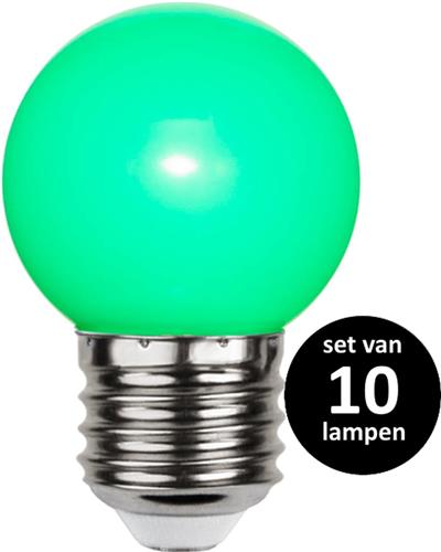 Groene lamp voor prikkabel - 1Watt- E27 - set van 10
