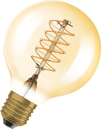 Ledvance Vintage 1906 LED E27 Globe Goud 4.8W 420lm - 822 Zeer Warm Wit | Dimbaar - Vervangt 37W