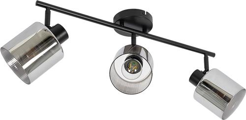 QAZQA laura - Art Deco Plafondspot | Spotje | Opbouwspot - 3 lichts - L 83 cm - Grijs - Woonkamer | Slaapkamer | Keuken