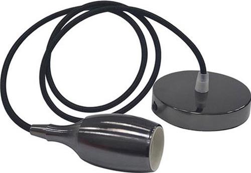 LED Hanglamp - Hangverlichting - Woby - Industrieel - Rond - Mat Zwart Aluminium - E27