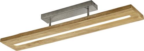 LED Plafondlamp - Torna Brida - 27W - Warm Wit 3000K - 1-lichts - Dimbaar - Rechthoek - Mat Bruin - Natuurhout