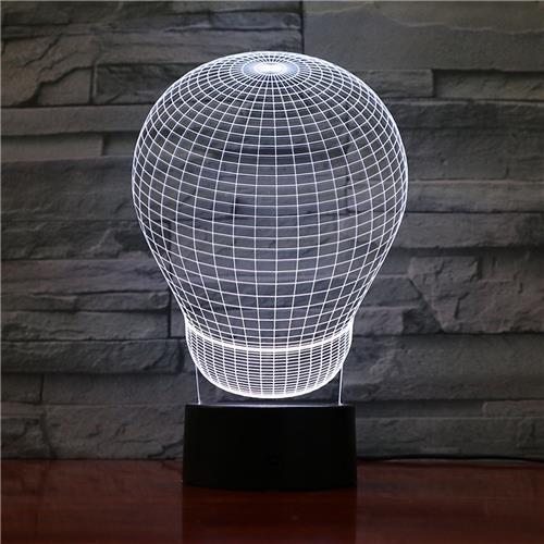 3D Led Lamp Met Gravering - RGB 7 Kleuren - Lamp