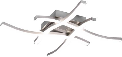 LED Plafondlamp - Plafondverlichting - Trion Ritonu - 20W - Natuurlijk Wit 4000K - Dimbaar - Vierkant - Mat Nikkel - Aluminium