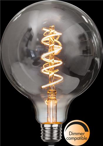 G125 bol - E27 - 2W - Super Warm Wit <2200K - Dimbaar - Filament - Rookglas