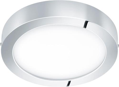 EGLO Fueva 1 - Opbouwlamp - 1 Lichts - Ø300mm. - Chroom - Wit