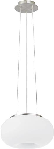 EGLO Optica - Hanglamp - 2 Lichts - Ø280mm. - Nikkel-Mat - Wit