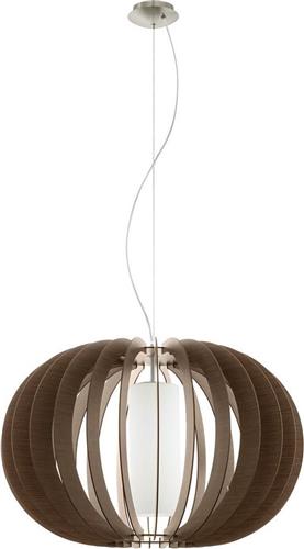 EGLO Stellato 3 - Hanglamp - 1 Lichts - Ø700mm. - Nikkel-Mat - Bruin, Wit