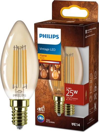 Philips Filamentlamp amber 25W B35 E14