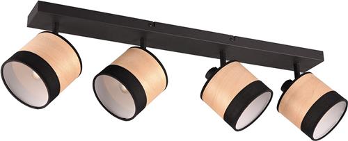 LED Plafondlamp - Plafondverlichting - Trion Lazo - E14 Fitting - 4-lichts - Rond - Mat Zwart- Metaal - Max 10W