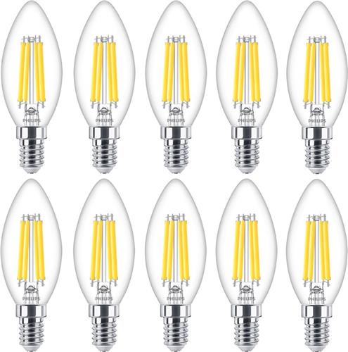 10 stuks Philips LED kaarslamp E14 3.4W/927 470lm Helder Dimbaar Cri90