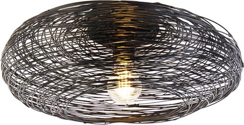 QAZQA sarella - Design Plafondlamp - 1 lichts - Ø 400 mm - Zwart - Woonkamer | Slaapkamer | Keuken
