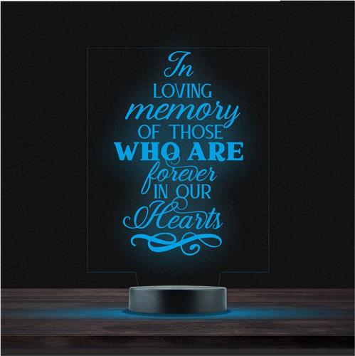 Led Lamp Met Gravering - RGB 7 Kleuren - In Loving Memory