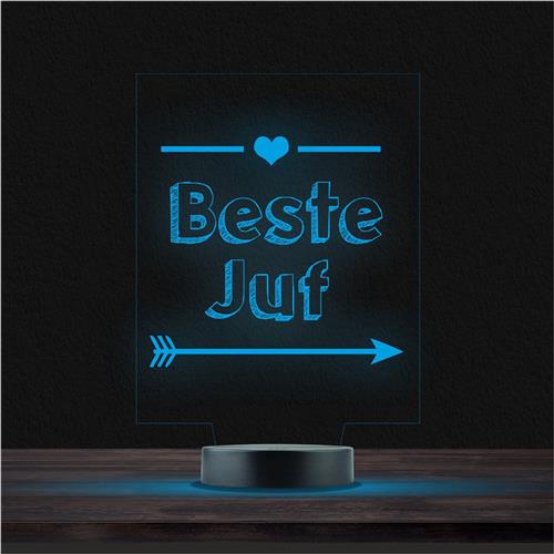 Led Lamp Met Gravering - RGB 7 Kleuren - Beste Juf