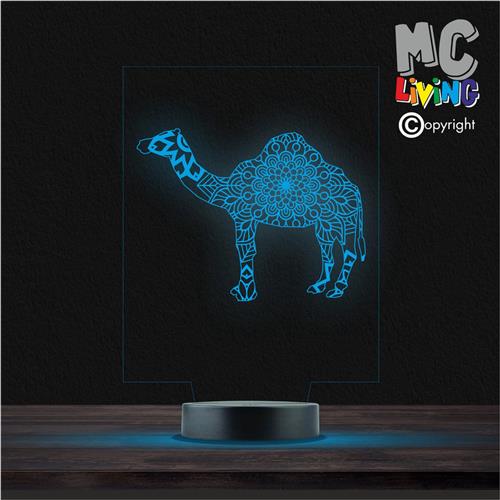 Led Lamp Met Gravering - RGB 7 Kleuren - Kameel