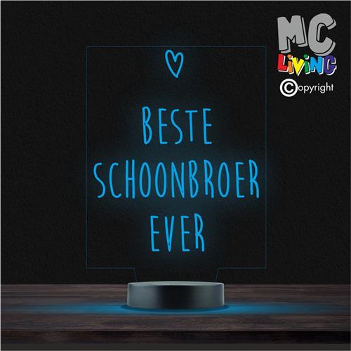 Led Lamp Met Gravering - RGB 7 Kleuren - Beste Schoonbroer Ever