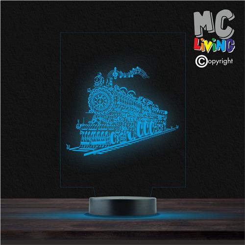 Led Lamp Met Gravering - RGB 7 Kleuren - Trein