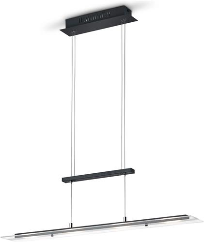 LED Hanglamp - Hangverlichting - Torna Silom - Warm Wit 3000K - 4-lichts - Rechthoek - Mat Zwart - Metaal