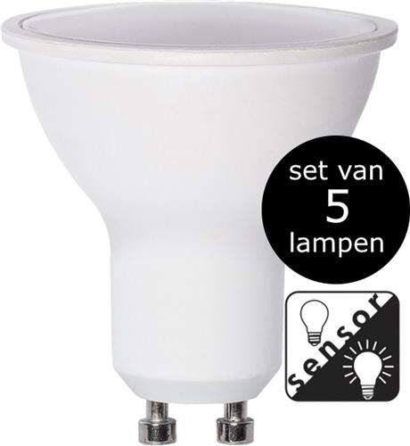 Star Trading - 5-Pack | LED - Schemersensor - Spot - GU10 - 4.7W - Warm Wit - 3000K