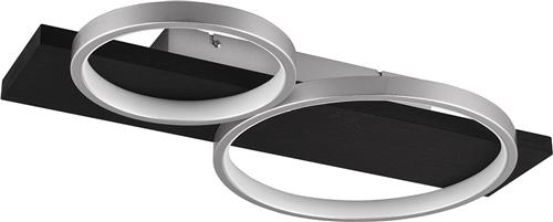 LED Plafondlamp - Trion Rameda - 26W - Warm Wit 3000K - Dimbaar - Rechthoek Rond - Titaan - Metaal